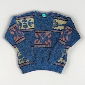 Vintage Gaeltarra Ireland Wool Crew Neck Pullover Blue Sweater Men's Size: M‎